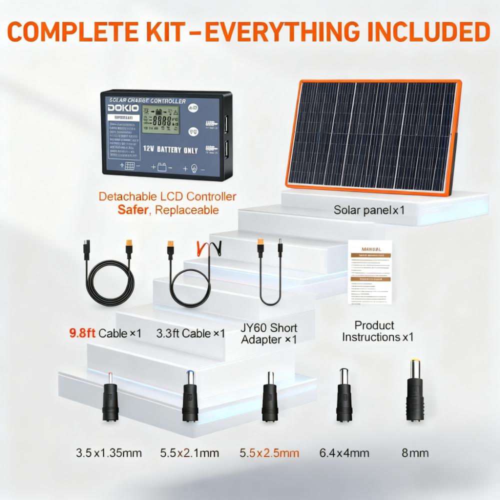 160W Foldable Portable Solar Panel Kit for Outdoor Power