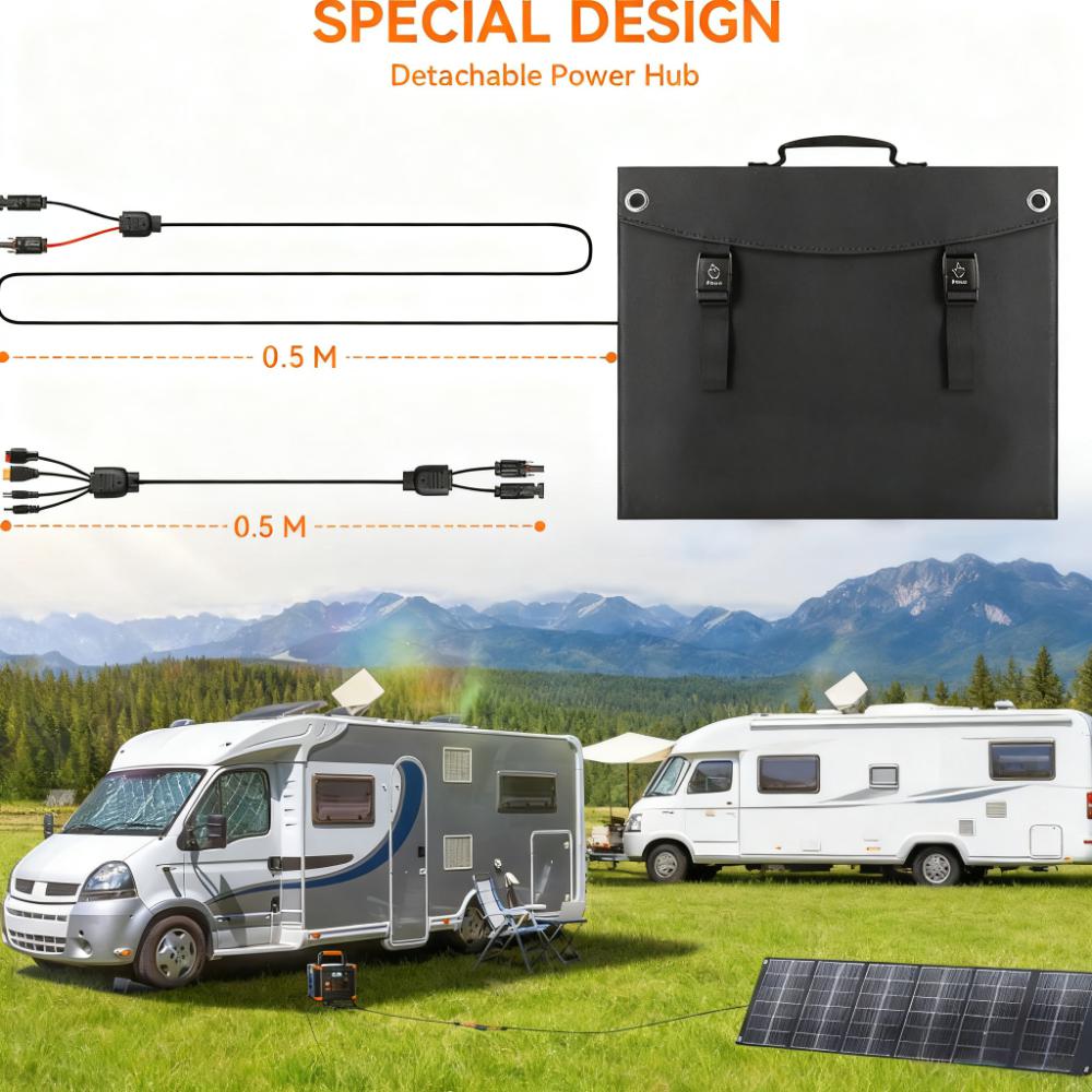 200W Ultra-Compact Foldable Portable Solar Panel Kit for Outdoor & RV Use