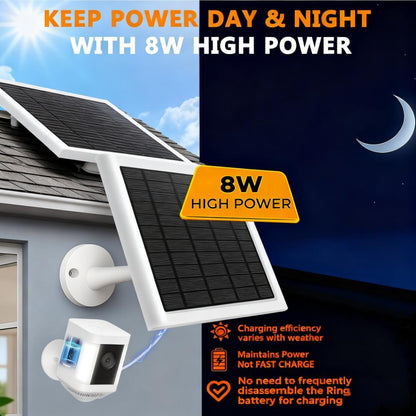 8W Weatherproof Solar Panel for Outdoor Security Cameras